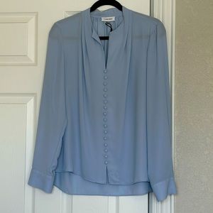 Calvin Klein Powder Blue Blouse in a Medium